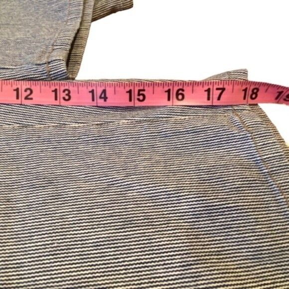 0638 Smiths Jean Shorts Size 16 Blue White Striped Flat Front Button Zipper P… - Picture 4 of 12